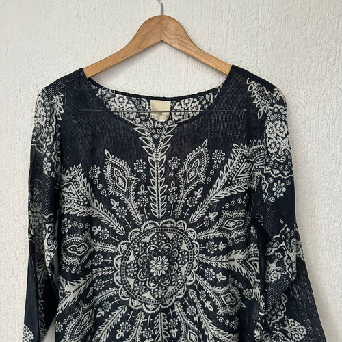 Julie Fagerholt tunic, cotton with silver metallic thread