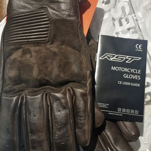 RST motorbike leather retro gloves like new, size L