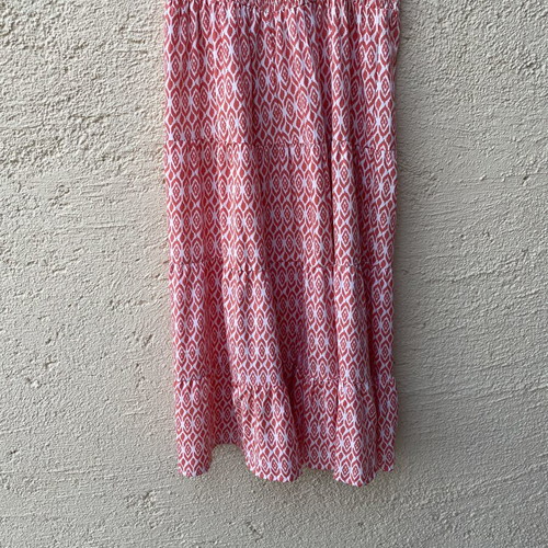 Boho maxi skirt one size, like new, orange and white
