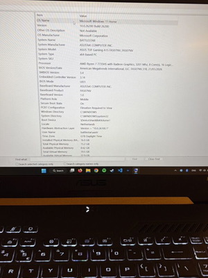 Asus TUF Gaming A15 Ryzen7 7735HS RTX 4060 16GB 500GB 144Hz σαν καινούργιο