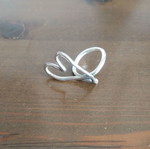 Silver 925 heart-shaped ring, handmade