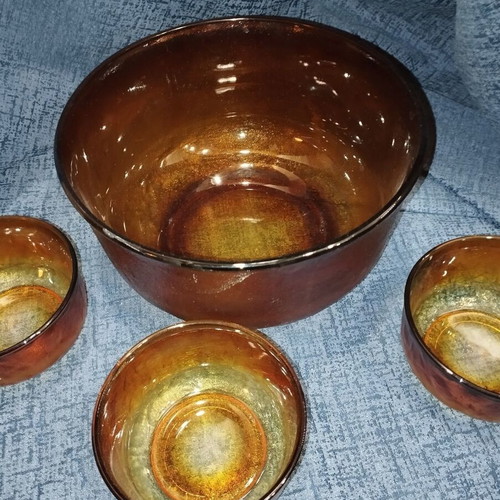 Cup with three bowls used, honey set