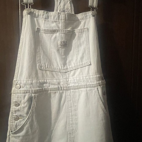 Levi's denim salopette like new, white and blue