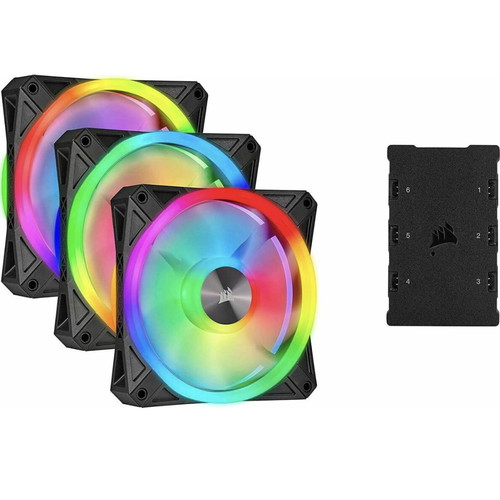 Corsair QL 120 starter pack with 3 fans and RGB hub used
