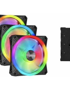 Corsair QL 120 starter pack with 3 fans and RGB hub used