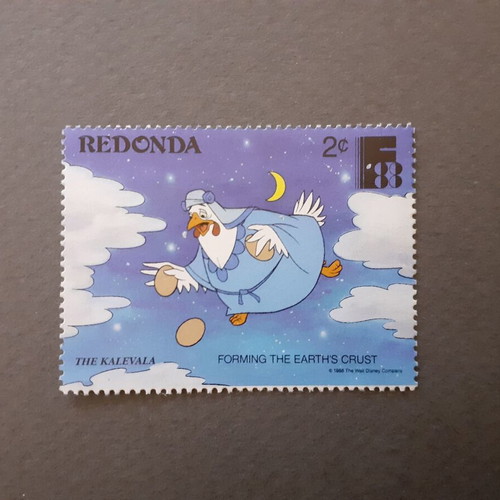 Redonda Walt Disney Characters Kalevala 1988 stamp set, 6 pieces