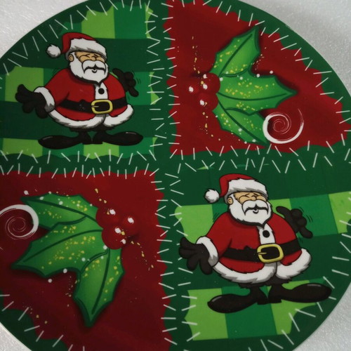 Round festive platters, six like new