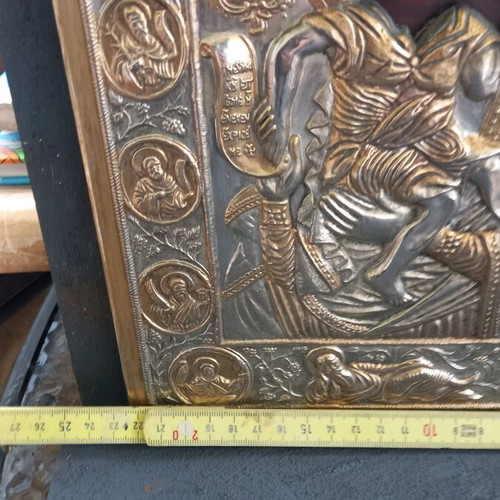 Axion Esti silver-gilded icon used 31x22.5cm