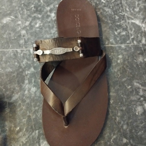 Dolce & Gabbana men's leather sandals used, size 45, brown