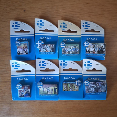 Euro 2004 collectible pins set of 8, new, Greece national team
