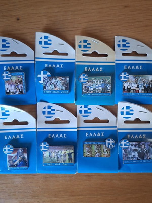 Euro 2004 collectible pins set of 8, new, Greece national team