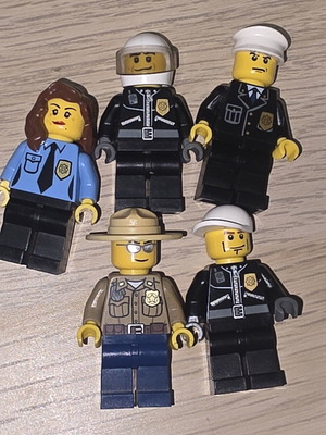 Lego Police Minifigures Used Set of 5