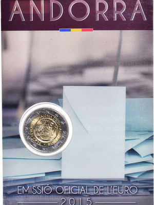 SAC Ανδόρα 2 Ευρώ 2015 UNC δικαίωμα ψήφου coincard καινούργιο