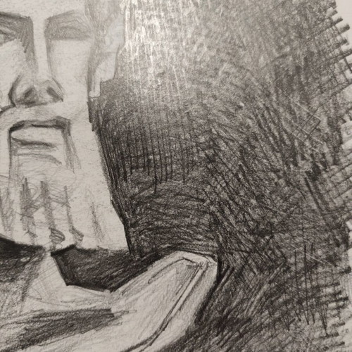 Zeus Bust Pencil Drawing 2022 New Artwork A3