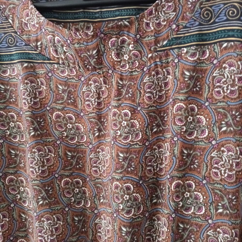 Dress in synthetic satin with short sleeve, new, multicolor, size XL