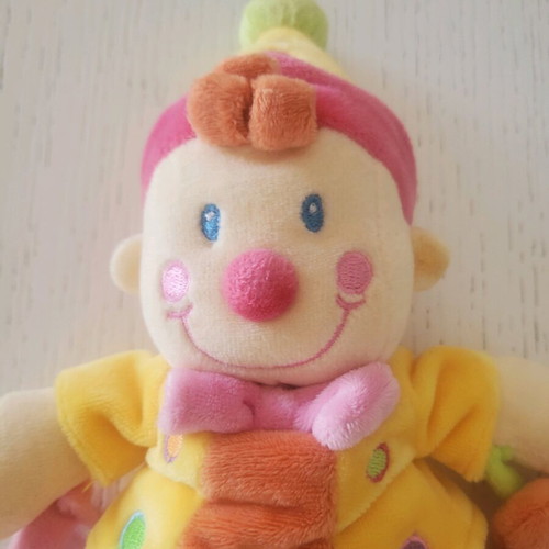 Nicotoy plush doll with rattle and belly horn for babies like new