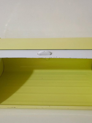 Metal Roll Top bread box retro used