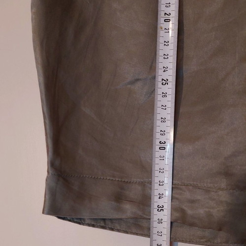 Satin khaki mini skirt - S