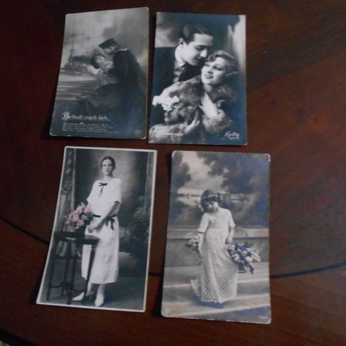 Prewar festive postcards used, pack of 15, some Greek-written