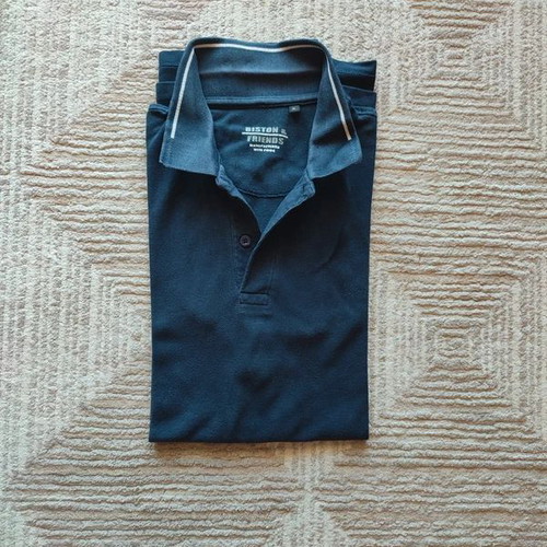 Polo Biston & Friends XL used, dark blue with white stripes