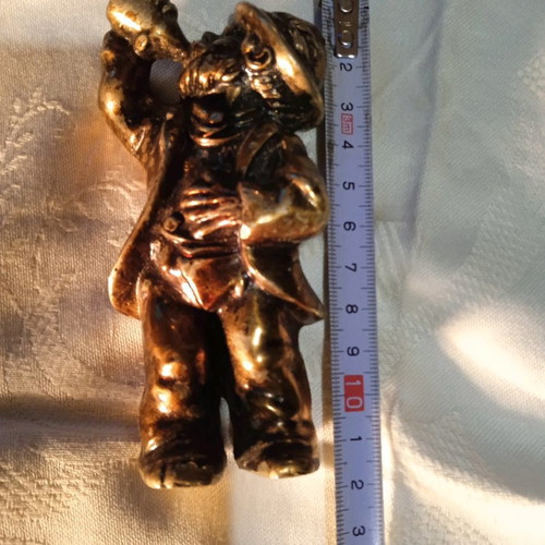 Collectible figurine used, pewter, drunkard with bottle