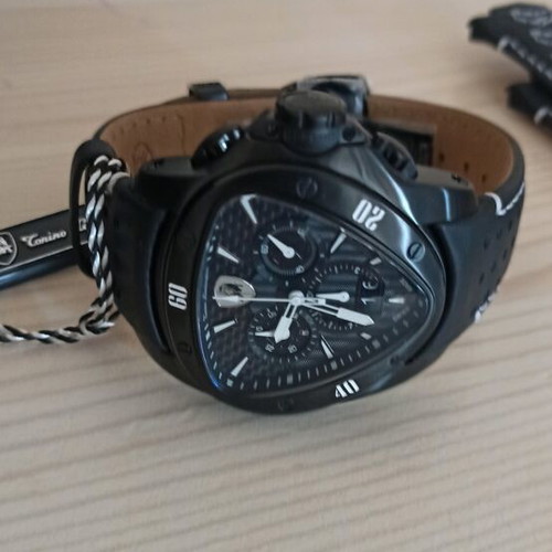 Tonino Lamborghini men's watch new, black PVD, quartz chronograph