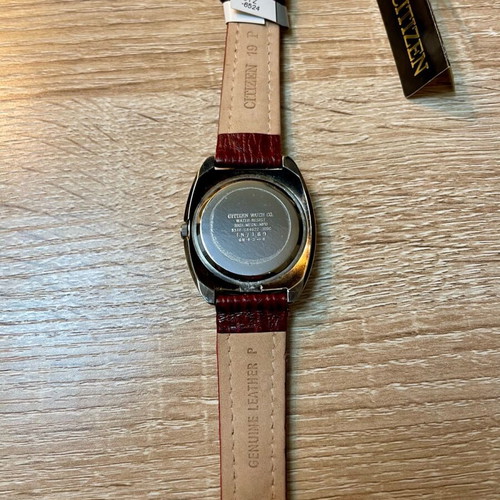 Citizen Vintage NOS new watch with red leather strap