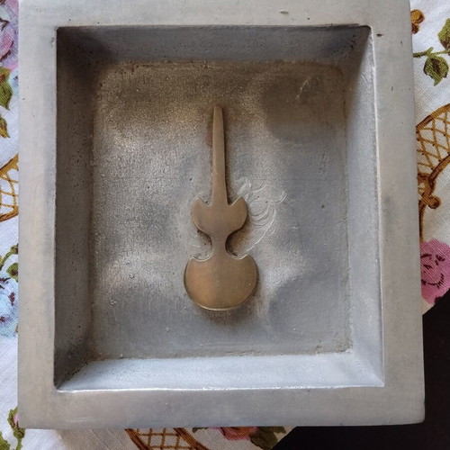 Cycladic Violin-Shaped Paperweight decorative collectible, used