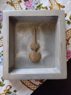 Cycladic Violin-Shaped Paperweight decorative collectible, used