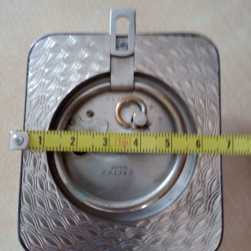 Winding table clock used, Swiss, 1940s-1950s