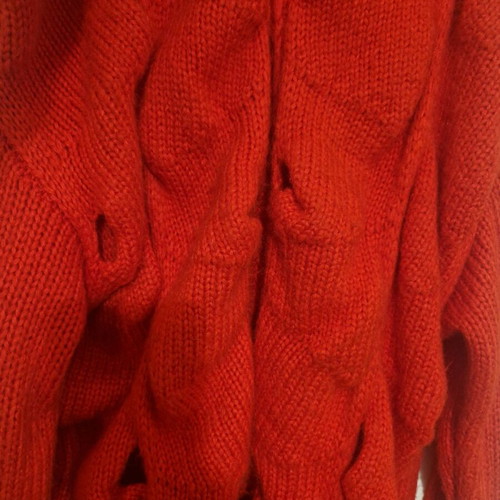 Red cardigan new, one size with unique design