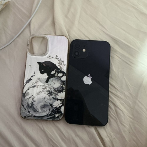 Apple iPhone 12 Mini 128GB black with case and charger