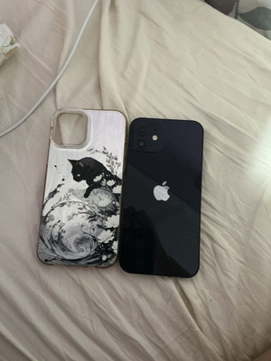 Apple iPhone 12 Mini 128GB black with case and charger