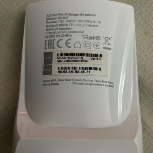 WiFi Extender Tp-link RE200 used, maximum speed 750 Mbps