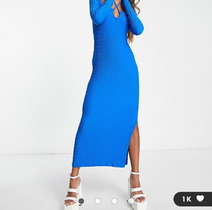 Topshop London halter Blue cobalt midaxi dress! Size M/L