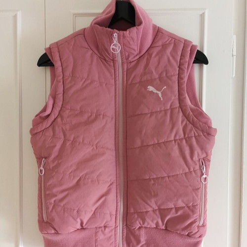 Vintage Puma sleeveless puffer vest, pink