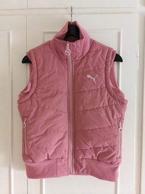 Vintage Puma sleeveless puffer vest, pink