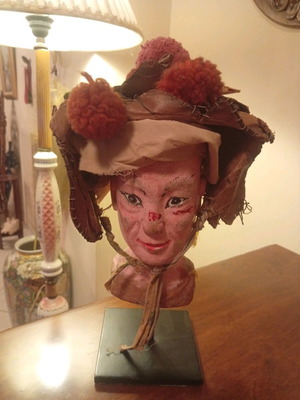 Antique rod puppet head used, early 20th century