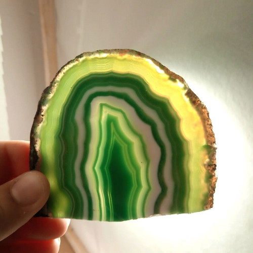 Large slice of raw beige white agate like new, pack of two