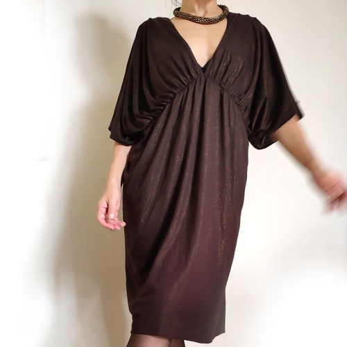Laundry by design loose dress with batwing sleeve used, brown