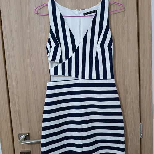 Zara dress with stripes, cutouts at waist, size small, like new