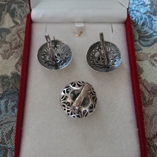 Vintage jewelry set silver 925 like new with stones
