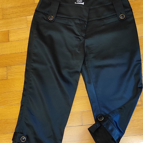 Vintage D&G Dolce & Gabbana low-rise satin capri pants black size 38 like new