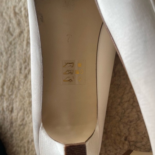 Rainbow Club satin ivory wedding ballerinas used