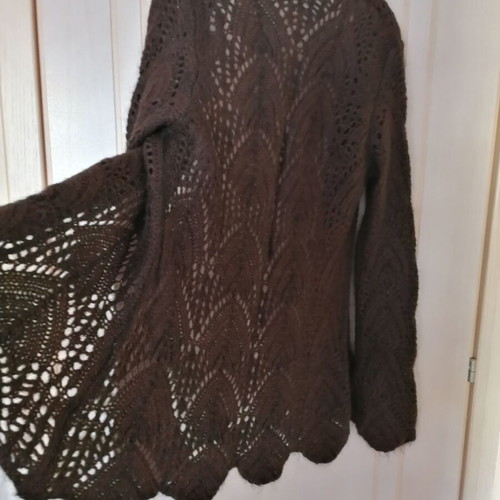 Salepepe mohair cardigan new brown size M/L with special trim