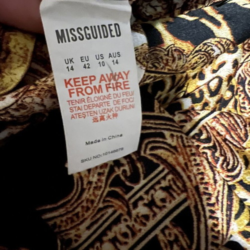 Missguided Wrap Body with Baroque and Leopard Pattern, New