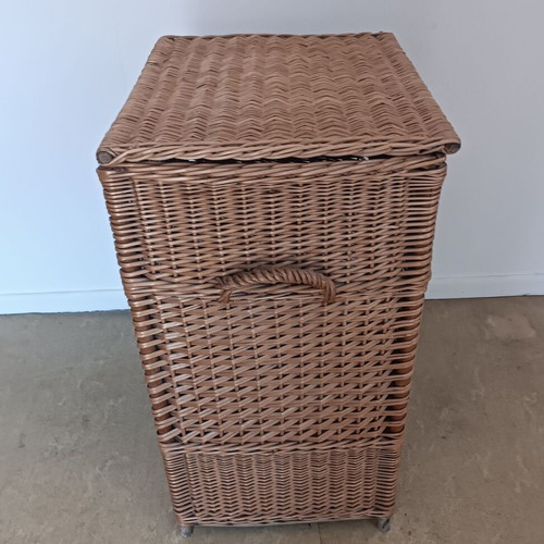 Wicker Storage Basket rectangular used with lid and handles