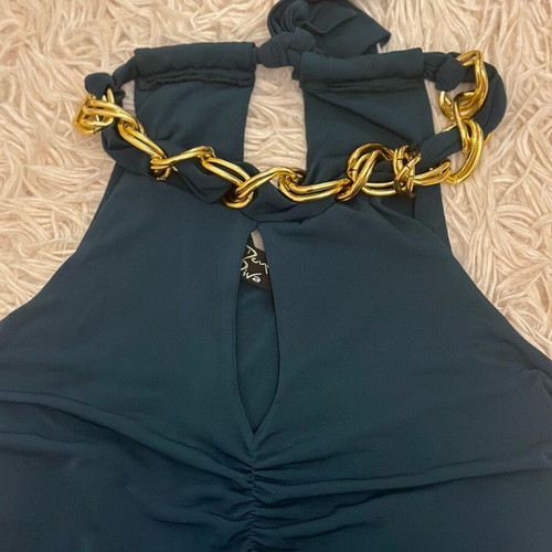 Elastic cypress blouse like new with gold details