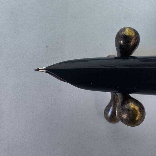 Parker 21 fountain pen made in USA, blue resin and stainless steel cap