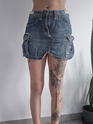 Moritz 90's jean skirt, small, blue